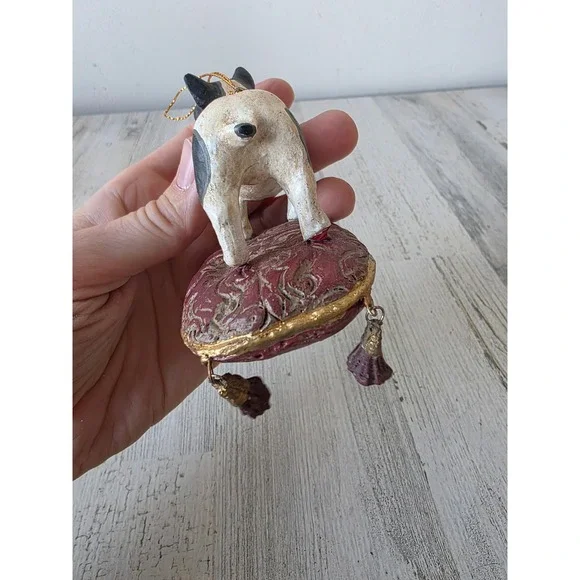 Paper mache bulldog terrier Boston dog puppy ornament pillow Xmas tree - Picture 5 of 9